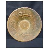Vintage metal Asian copper-tone repoussï¿½ charger