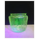 Vintage uranium glass jar