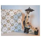 Blue Sky Clayworks giraffe drinking coffee figure