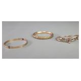 3 vintage gold filled bangle bracelets