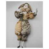 Vintage R. Ingles porcelain and cloth harlequin