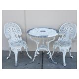 Vintage cast aluminum ice cream parlor set