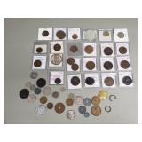 Vintage and antique foreign coins, possibly some