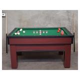 Atomic bumper pool table with pool balls and