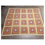 Vintage handmade colorful quilt