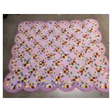 Vintage handmade wedding ring quilt