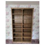OFFSITE Vintage oak-finish double bookcase