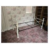 OFFSITE Modern white painted metal twin bed frame