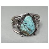 Vintage silver and turquoise cuff bracelet