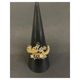 Vintage gold electric plated ring