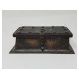 Vintage brass wood stamp box