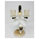 Vintage Blackamoor Venetian figural glass candle