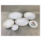 Group of porcelain and ceramic tray, bowls,