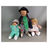 Vintage Cabbage Patch dolls and clown