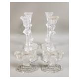 Group of vintage glass candle sticks