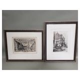 Pair of vintage etchings
