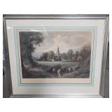 Vintage hand colored engraving "Stratford on