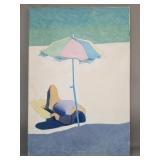 Signed David Scott painting "The Fat Woman at