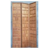 Vintage pine 3-panel room divider
