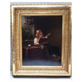 Framed reproduction of "The Reading Girl"