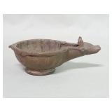 Antique bronze figural oil lamp