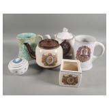 Group of vintage ceramic and porcelain teapots,
