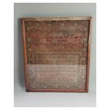 Antique needle work sampler