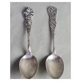 Pair of Art Nouveau style sterling silver spoons