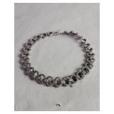 Sterling silver and marcasite choker necklace