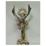 Vintage brass door knocker depicting a stag head