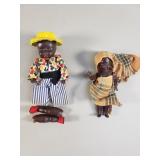 Pair of vintage black Americana plastic dolls