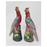 Pair of vintage porcelain bird figurine