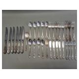 34pc Wallace Sterling silver flate ware and