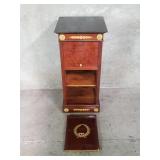 French empire style bedside table with marble top