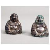 Pair of vintage silver Buddha salt and pepper