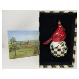 MacKenzie-Childs cardinal bird christmas ornament