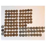 101 Lincoln wheat & steel cents, buffalo nickels,