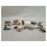 Collection of metal animal figures