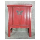 Vintage asian style red lacquered cabinet