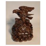 1978 golden bronze ceramic eagle card holder