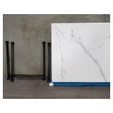 Marble coffee table with metal base