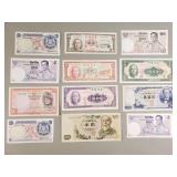 Group of foreign paper money