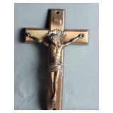 Vintage copper tone metal crucifix