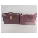Pair of designer leather briefcases