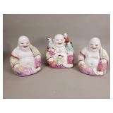 3 vintage Chinese porcelain Buddha figurines