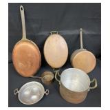 Group of vintage copper cookware