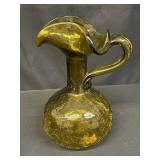 Vintage crackle glass Blenko art glass pitcher