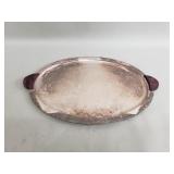 Vintage oval silver plate serving tray with