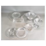 Group of vintage glass trays, bowls, margarita