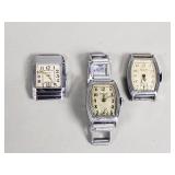 3 Art Deco wind up wristwatches